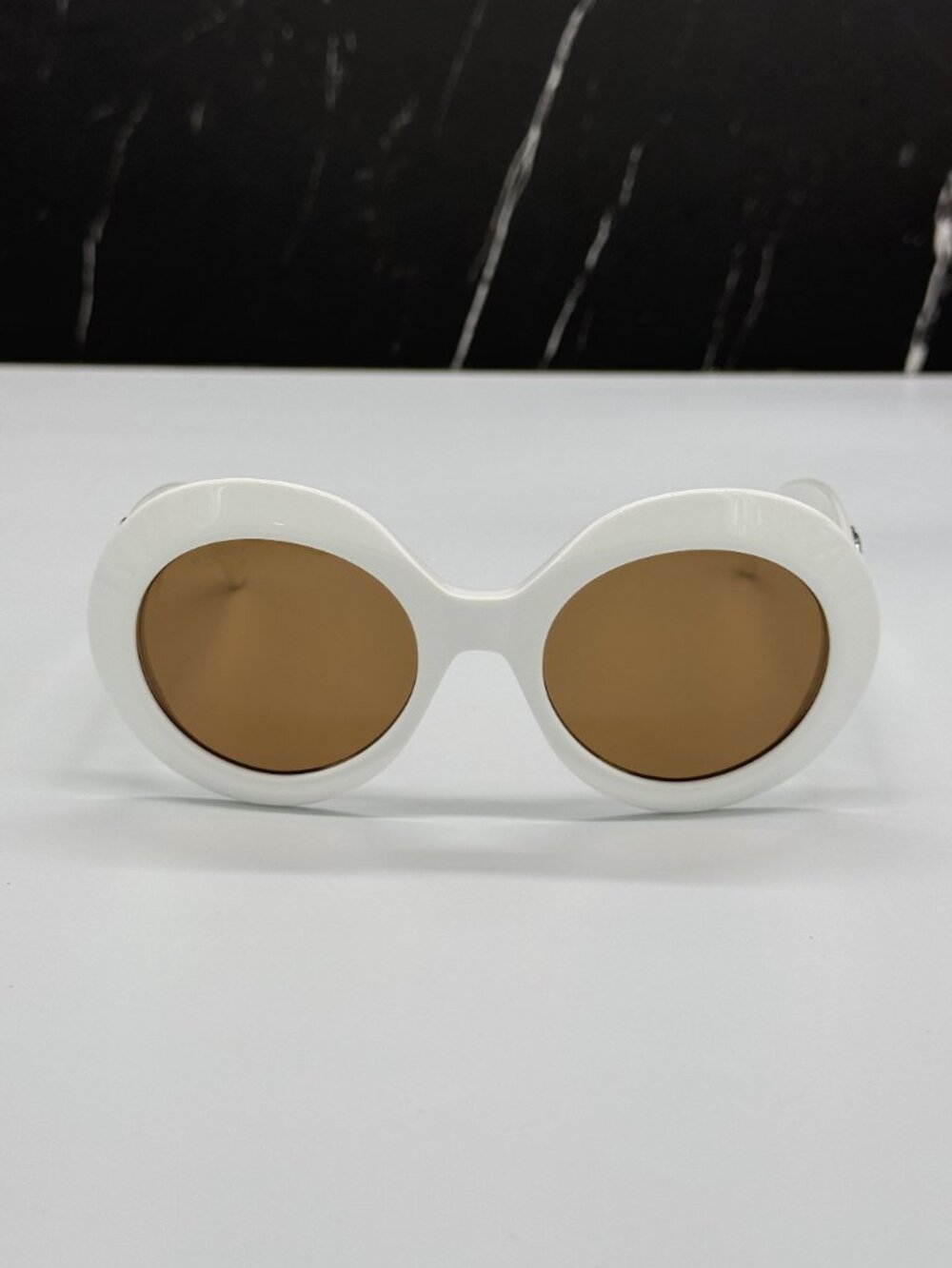 NEW GUCCI GG1647S 003 SUNGLASSES WHITE BROWN ROUND WOMEN EYEWEAR GUCCI - Picture 3 of 11